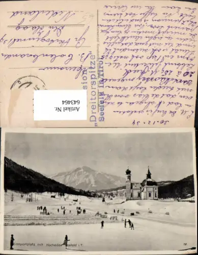 643464,Seefeld i. Tirol Eissportplatz m. Hocheder Schlittschuhlaufen Eislaufen Wintersport