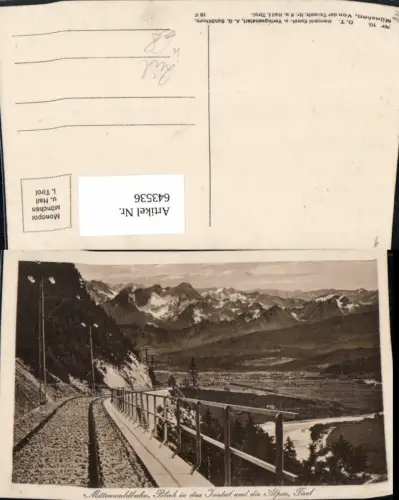 643536,Mittenwaldbahn Blick i. d. Inntal u. d. Alpen Zirl