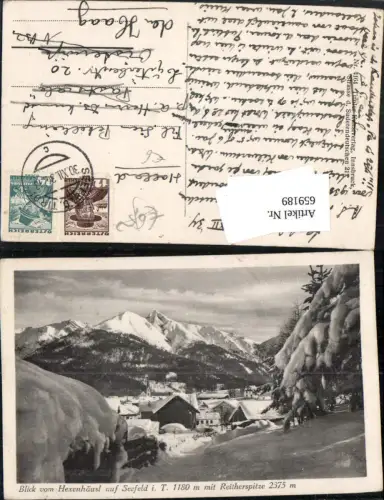 659189,Blick v. Hexenhäusl auf Seefeld i. Tirol m. Reitherspitze Winteransicht