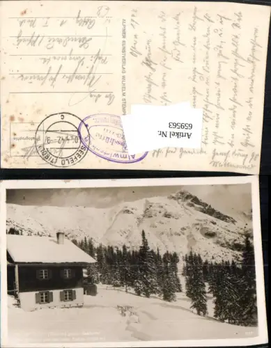 659563,Foto Ak Rosshütte Roßhütte geg. Seefelder Joch u. Spitze Seefeld i. Tirol Winter
