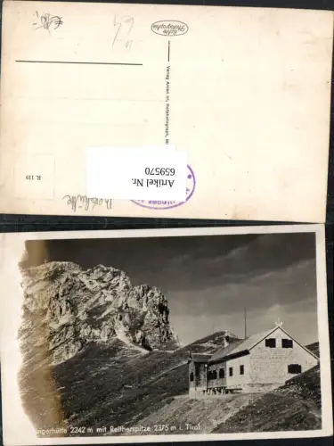 659570,Foto Ak Nördlinger Hütte mit Reitherspitze Reith bei Seefeld
