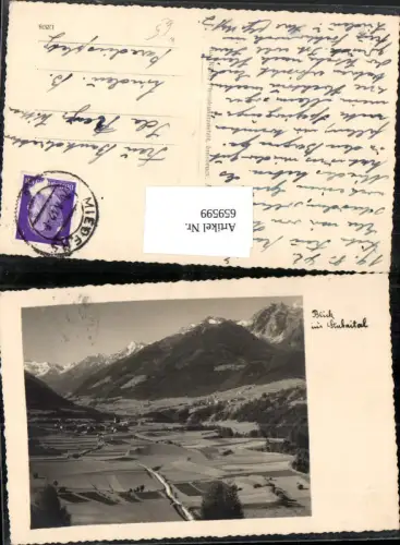 659599,Foto Ak Blick ins Stubaital Mieders