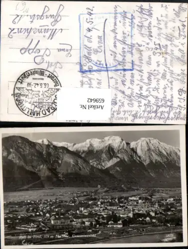 659642,Foto Ak Hall in Tirol Gesamtansicht Feldpost Briefstempel