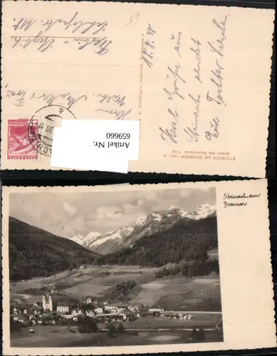659660,Foto Ak Steinach a. Brenner geg. d. Gschnitztal