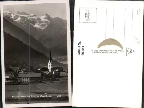 660081,Foto Ak Mieders Blick auf Stubaier Hauptkamm Kirche