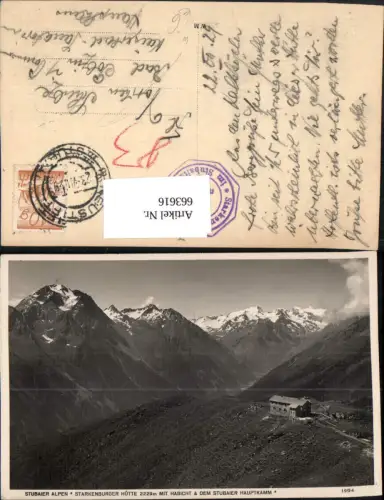 663616,Neustift im Stubaital Starkenburger Hütte mit Habicht u. Stubaier Hauptkamm