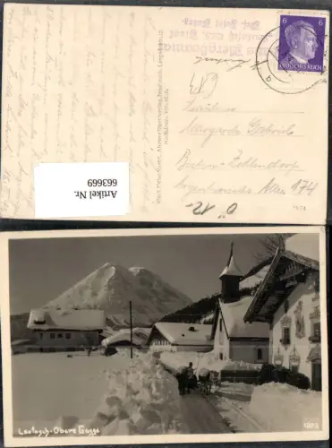 663669,Foto Ak Leutasch Obere Gasse im Winter