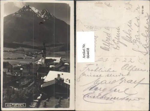 664458,Foto Ak Fulpmes Ansicht mit Kirche