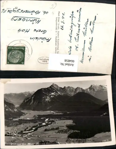 664858,Foto Ak Blick v. d. Moser Alpe auf Oberleutasch Leutasch