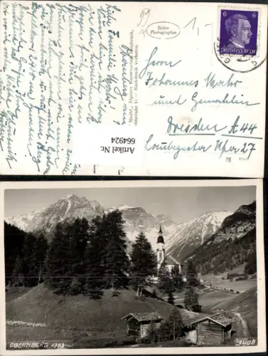 664924,Foto Ak Obernberg am Brenner Ansicht m. Kirche