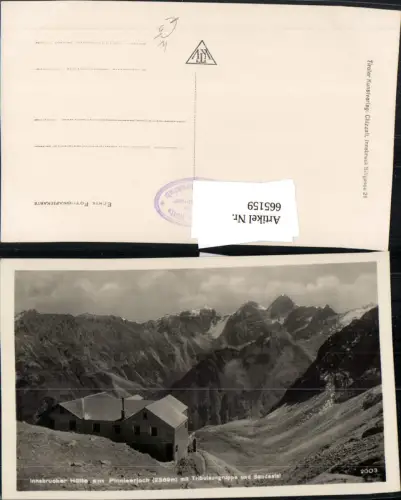 665159,Foto Ak Neustift im Stubaital Innsbrucker Hütte a. Pinniserjoch