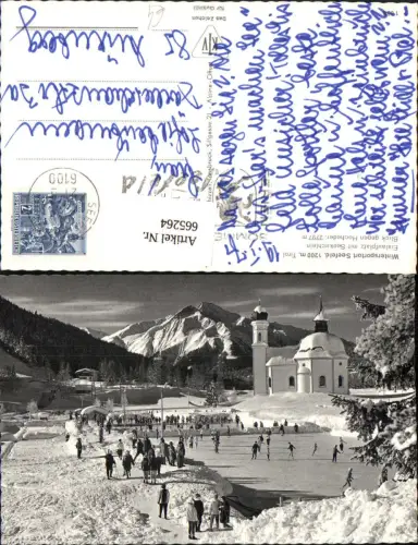 665264,Foto Ak Seefeld i. Tirol Eislaufplatz mit Seekirchlein Blick geg. Hocheder