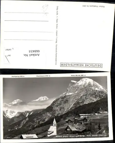 668431,Foto Ak Mösern b. Seefeld Telfs geg. Mieminger Berge Hohe Munde