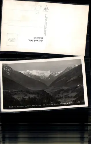 668439,Foto Ak Blick v. Schönberg a. d. Stubaier Gletscher mit Mieders Fulpmes u. Telfes