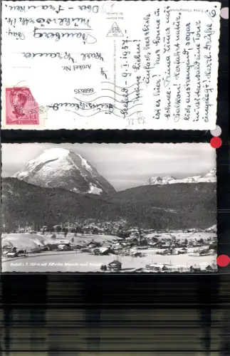 668635,Foto Ak Seefeld i. Tirol mit Hohe Munde u. Zugspitze Winteransicht