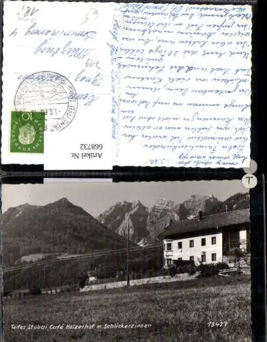 668732,Foto Ak Telfes Stubai Cafe Holzerhof u. Schlickerzinnen