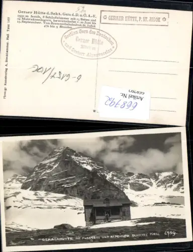 668792,Foto Ak St. Jodok am Brenner Vals Geraerhütte m. Fusstein u. Alpiner Scharte