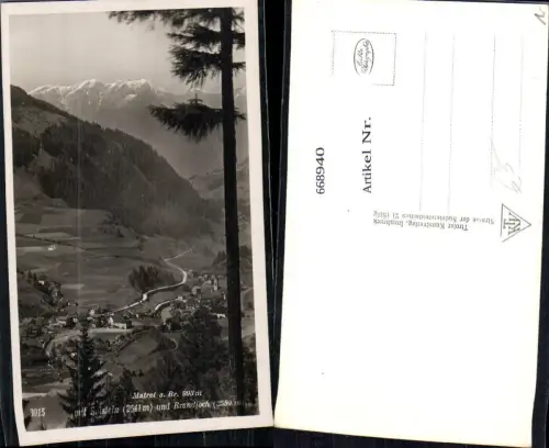 668940,Foto Ak Matrei a. Brenner mit Solstein u. Brandjoch