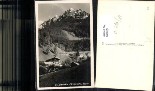 669015,Foto Ak Gasthaus Kirchbrücke Telfes im Stubai Brücke Viadukt