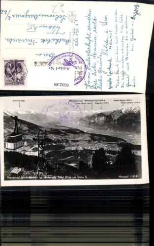 669239,Foto Ak Innsbruck Igls Patscherkofel Seilbahn Blick v. Stütze X