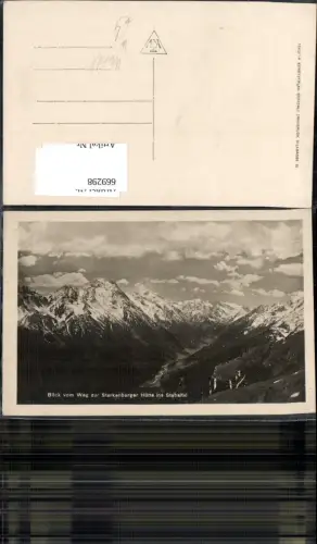 669298,Foto Ak Neustift im Stubaital Blick v. Weg Starkenburger Hütte ins Stubaital