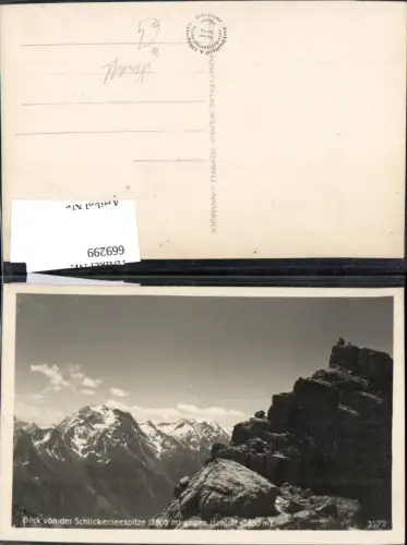 669299,Foto Ak Grinzens Blick v. d. Schlicker Seespitze geg. Habicht
