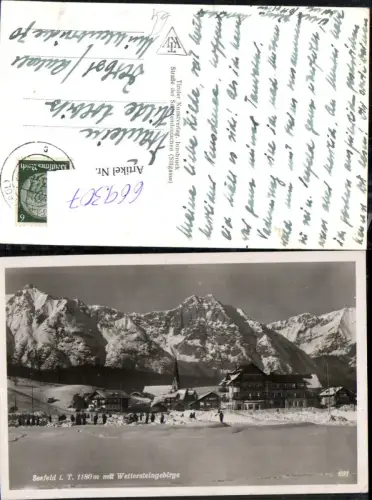 669307,Foto Ak Seefeld in Tirol mit Wettersteingebirge im Winter
