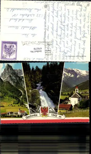 670278,Mehrbild Ak Gschnitz im Gschnitztal Kirche Wasserfall
