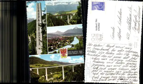 670282,Mehrbild Ak Europabrücke Brücke Schönberg im Stubaital