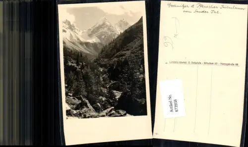 673958,Foto Ak Gschnitz Geschnitzer u. Pferscher Tribulaun v. Sandestal