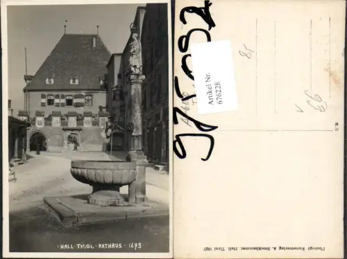 676228,Hall in Tirol Brunnen Rathaus pub A. Stockhammer 1673