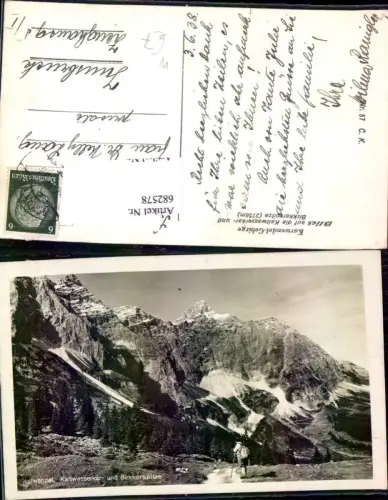 682578 Karwendel Scharnitz Kaltwasserkar Birkkarspitzen Wanderer