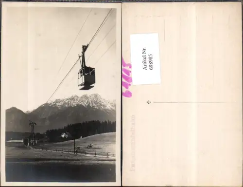 698985 Foto-AK Patscherkofel Seilbahn Patsch Igls Zirl Patscherkofelbahn