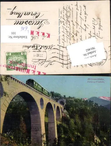 701462 Mittenwaldbahn Viadukt Vorberg Eisenbahn Lokomotive Zirl Reith Seefeld
