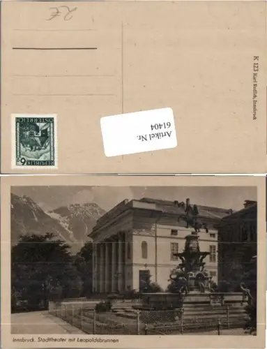 61404,Innsbruck Stadttheater Leopoldsbrunnen 1910