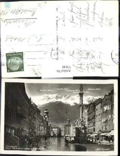 77640,Innsbruck Maria Theresienstrasse m. Nordkette Gipfelkarte
