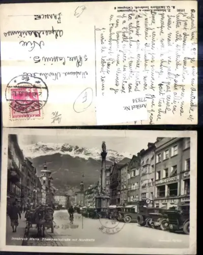 77834,Innsbruck Maria Theresienstrasse m. Nordkette Automobile Kutsche