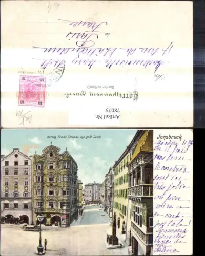 78075,Innsbruck Herzog Friedrich Strasse m. Goldenen Dachl