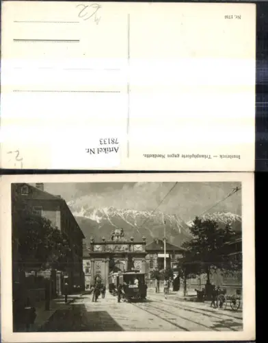 78133,Innsbruck Triumphpforte geg. Nordkette Strassenbahn