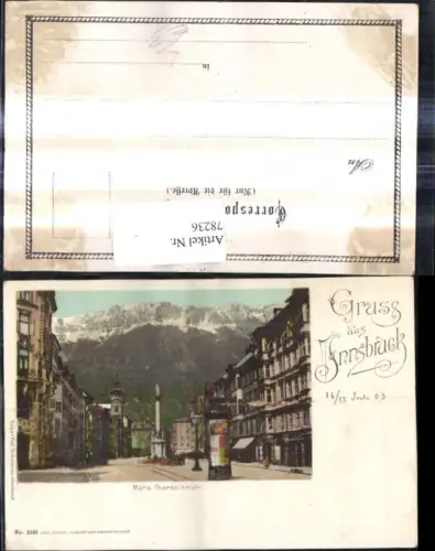78236,Litho Gruß a. Innsbruck Maria Theresienstrasse 1903