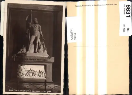 78731,Innsbruck Hofkirche Innenansicht Statue Denkmal Andreas Hofer pub A. Stockhammer 948