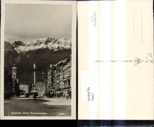 78817,Foto Ak Innsbruck Maria Theresienstrasse Strassenbahn Automobile