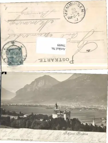 79499,Schloss Amras Ambras b. Innsbruck 1899 pub Würthle 741