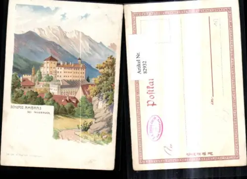82932,Künstler Litho Innsbruck Schloss Ambras Amras pub K. Redlich 122