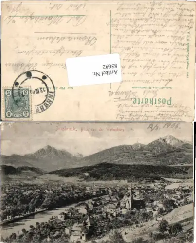 85692,Innsbruck Blick v.d. Weiherburg