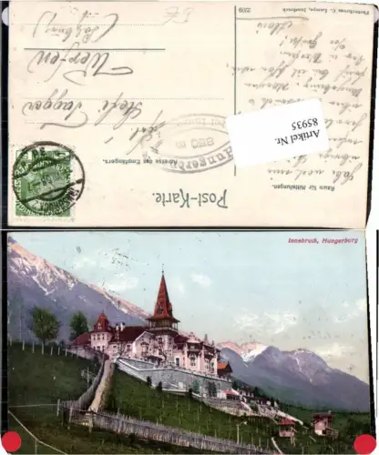 85935,Innsbruck Hungerburg Hotel Mariabrunn 1908