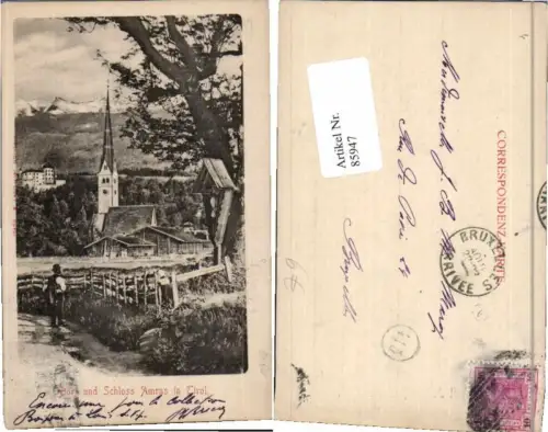85947,Innsbruck Dorf und Schloss Amras Ambras Wegpartie 1900
