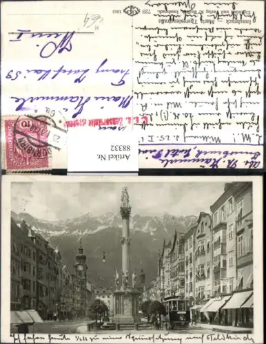88332,Innsbruck Maria Theresienstrasse Annasäule Strassenbahn Linie 2 pub K. Redlich 728