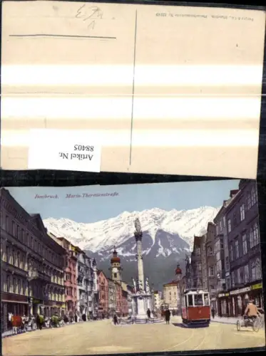 88405,Innsbruck Maria Theresienstrasse Strassenbahn Linie 1 Annasäule pub Purger Co 12249