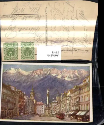 88444,Künstler Ak A. Ruep Innsbruck Maria Theresienstrasse